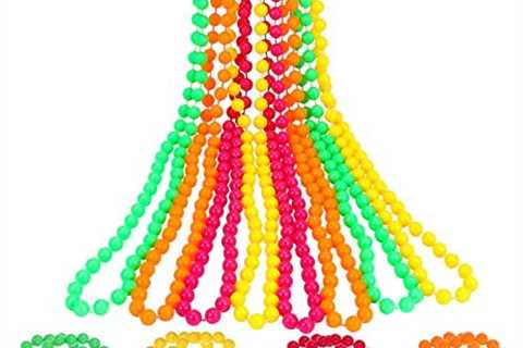 Abaodam 16Pcs Neon Beads Necklaces and Bracelets Mardi Gras Beads Jewelry Accessories Set 80s Women ..