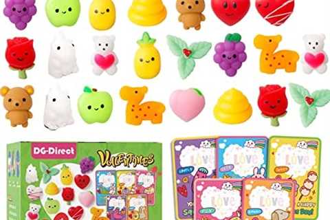 DG-Direct 30 Packs Valentine’s Day Cards with kawaii mochi squishy Toys, Kids Valentine Party Favor,..