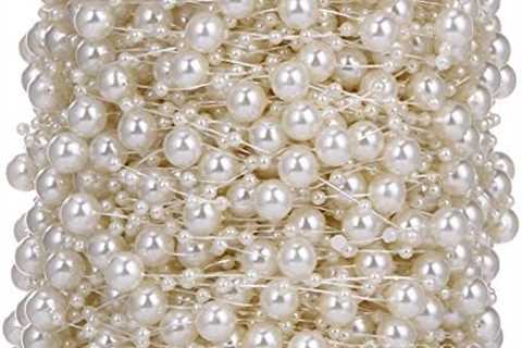 KUPOO 200feet Roll Pearls Beads DIY Party Garland Wedding Centerpieces Bridal Bouquet Crafts..