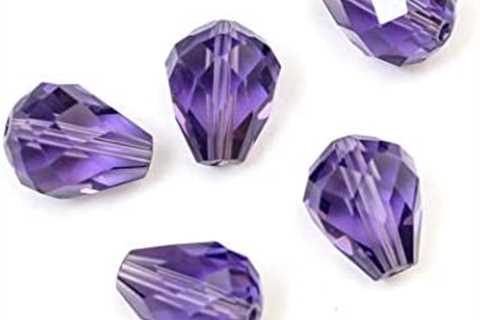 100pcs Adabele Austrian 10mm Faceted Teardrop Crystal Beads Tanzanite Purple Compatible with 5500..