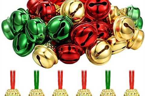 30 Pcs Christmas Bell Necklaces Red Green Gold Christmas Holiday Necklaces Christmas Hanging Bells..