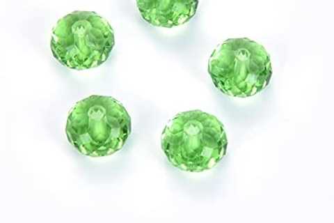 100pcs Adabele Austrian 8mm Faceted Rondelle Crystal Beads Peridot Green Spacer Compatible with..