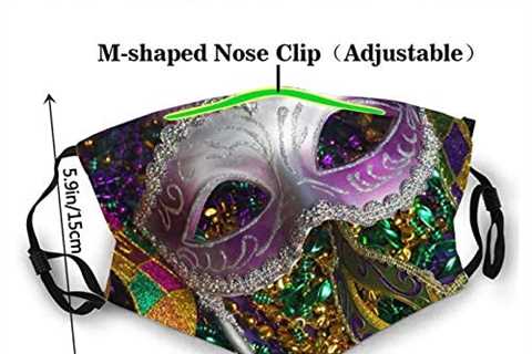 Mardi Gras Masks Reusable Face Mask Washable Breathable Face Cover Cloth Bandanas Dust Protection..