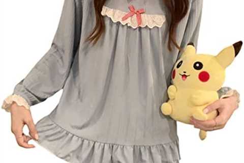 BXCNCKD Fairycore Pajamas Lovely Pajamas Set Women’s Long Sleeve Pajamas Button Pajamas Set