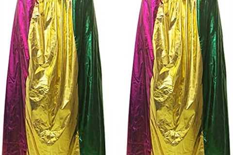 2 PCS Mardi Gras Glitter Cape Mardi Gras Costumes for Adult Mardi Gras Party