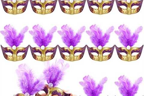 LIYDE 12PCS Mini Masks for Mardi Gras Decoration Masquerade Party Decoration Mini Decorative Masks..