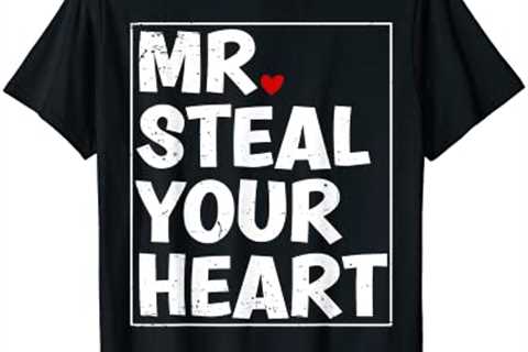 Funny Mr Steal Your Heart Shirt Valentines Day Boys Kids T-Shirt