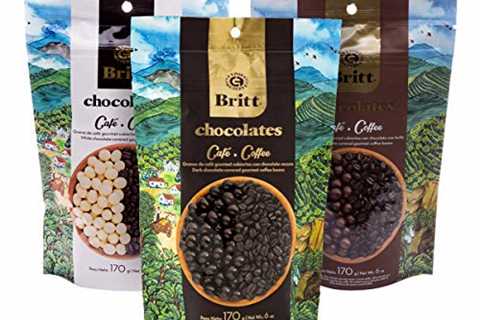 Cafe Britt® Chocolates – Gourmet Chocolate-covered Arabica Coffee Beans (Dark, Milk and White..