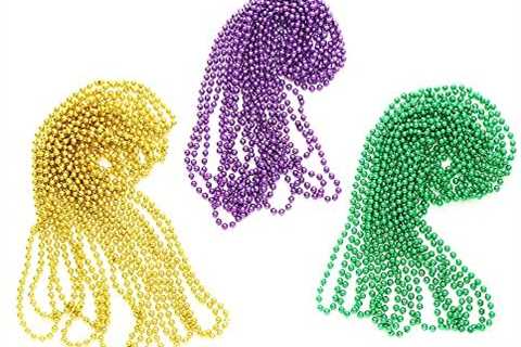 POHU 30pcs Mardi Gras Bead Necklace – 33 inches (about 83.8 cm) carnival beads party decorations –..