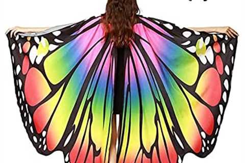 TOONRAIN Adult Butterfly Wings for Women Halloween Accessory Dress Up Costume Fairy Shawl Festival..