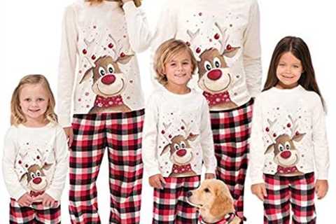 Family Matching Christmas Pajamas Set, Cute Elk Sleepwear for Boys Girls Dad Mum