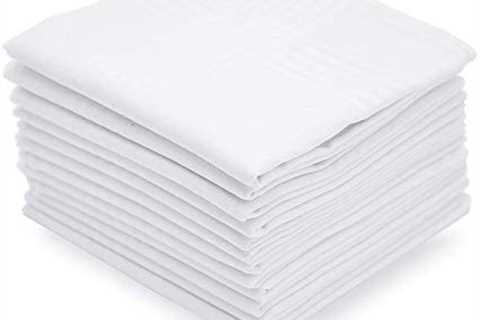 Men’s Handkerchiefs,100% Soft Cotton,White Classic Hankie Pack of 12