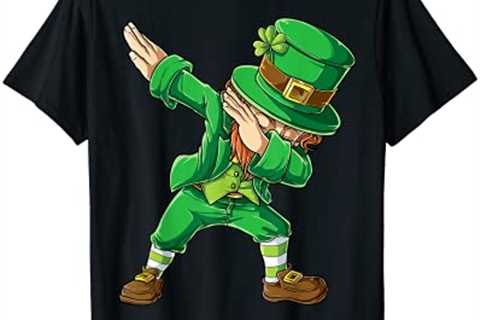 St Patricks Day Dabbing Leprechaun Boys Girls Men Dab Dance T-Shirt