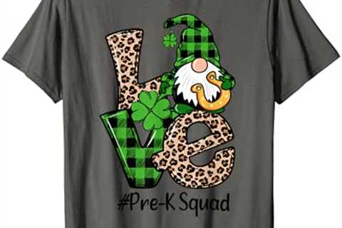 Love Gnome Teacher Squad St. Patrick’s Day Pre-K Grade 2023 T-Shirt