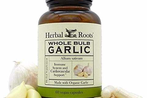 Herbal Roots Organic Whole Bulb Garlic Pills - Potent Extra Strength - Immune and Cardiovascular..