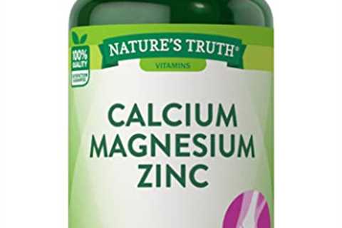 Calcium Magnesium Zinc Supplement | 90 Caplets | Non-GMO, Gluten Free | by Nature's Truth