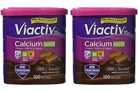 Viactiv Calcium Supplement Soft Chews, Milk Chocolate, 100-Count (Pack of 2)