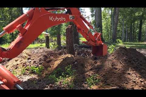 Clearing Tree Stumps from Food Forest Site | Kubota BX23s