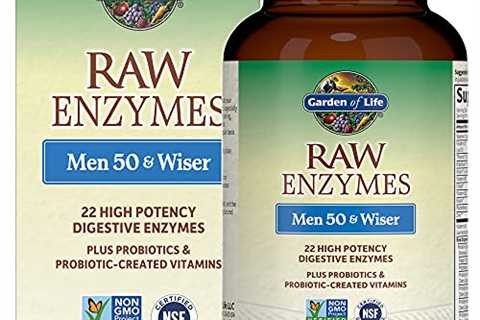 Garden of Life Vegetarian Digestive Supplement for Men 50  Wiser - Raw Enzymes for Digestion,..