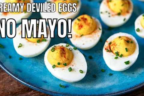 Creamy Deviled Eggs with Greek Yogurt + Easy Peel Hack!