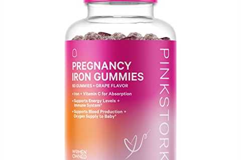 Pink Stork Pregnancy Iron Gummies: Grape Prenatal Vitamin Gummy, Iron Supplement + Vitamin C for..