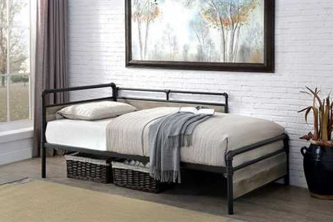 CM1220 Latitude run vidar sand black metal pipe design industrial twin daybed.Click Acima Leasing..