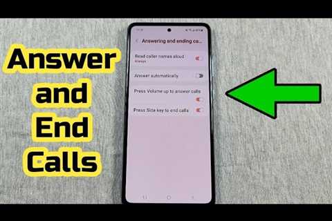 Incoming call settings for Samsung A52 answer and end calls