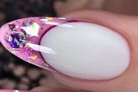 Modern Technique for Creating a Built-in French Manicure and Nail | Best Nail Art