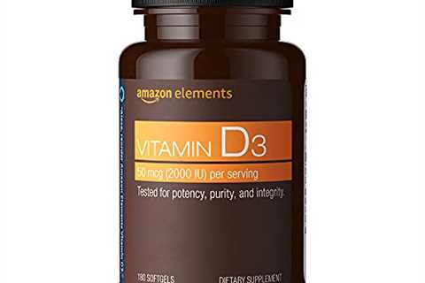 Amazon Elements Vitamin D3, 2000 IU, 180 Softgels, 6 month supply (Packaging may vary), Supports..