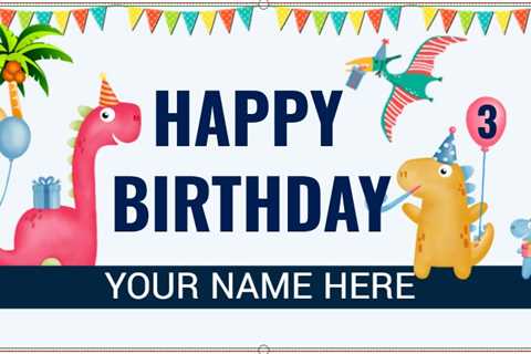 Happy Birthday Dinosaur Banner - Bigger Better Banner