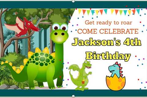 Dinosaur Happy Birthday Banner - Bigger Better Banner