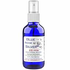 Blue Ridge Silver 25 ppm, 4 oz Fine Mist Colloidal Silver Spray Natural Immune Support Health..