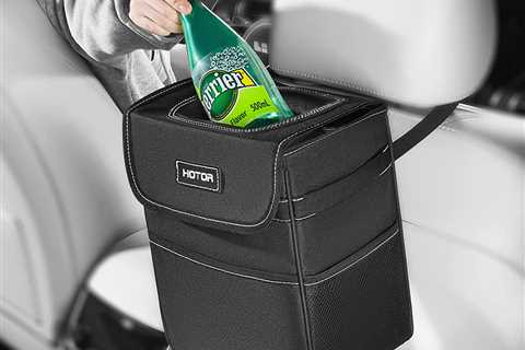 HOTOR Car Trash Can w/ Lid & Storage Pockets Only $9.99 on Amazon (Reg. $25)