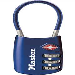 Blue TSA-Approved Cable Padlock by Master Lock