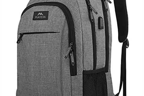 Matein Austere Grey Laptop Backpack with Anti-Theft