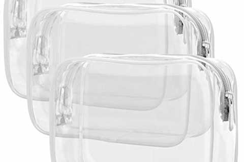 TSA-Approved Clear Toiletry Bags, Pack of 3