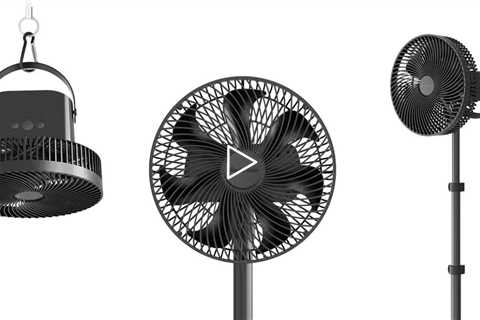 Marchpower 10in Outdoor Portable Standing Fan, Foldable Fan with Detachable Tripod 10000mAh