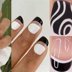 EASY NAIL ART DESIGNS 2024 | black and white nails, beginner friendly