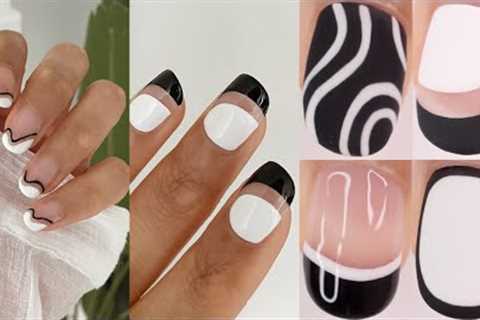 EASY NAIL ART DESIGNS 2024 | black and white nails, beginner friendly