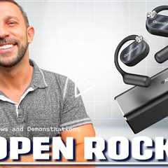 Open Rock X Open-Ear Headphones, Upgraded Silicone Earhooks, 48Hrs Playtime