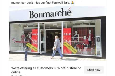 Facebook Flooded with Fake Bonmarché Going Out of Business Scams - I Almost Got Suckered In