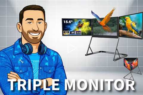 LIJGLECO Triple 15.6in FHD 1080P IPS Laptop Screen Extender - HDMI/USB-C, for Windows, Mac, Android