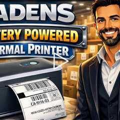 Jadens Battery Powered Thermal Printer, Cordless Bluetooth, Up to 4x6 Labels, 700+ Labels per Charge