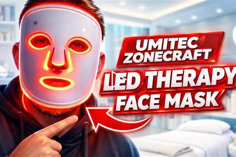 Umitec ZoneCraft LED Therapy Face Mask, Red & Blue Light Therapy, Face Zone Mapping, Remote Control