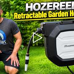 HOZEREEL Retractable Garden Hose Reel - Heavy Duty Design, Up to 165 Feet of Hose
