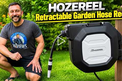 HOZEREEL Retractable Garden Hose Reel - Heavy Duty Design, Up to 165 Feet of Hose
